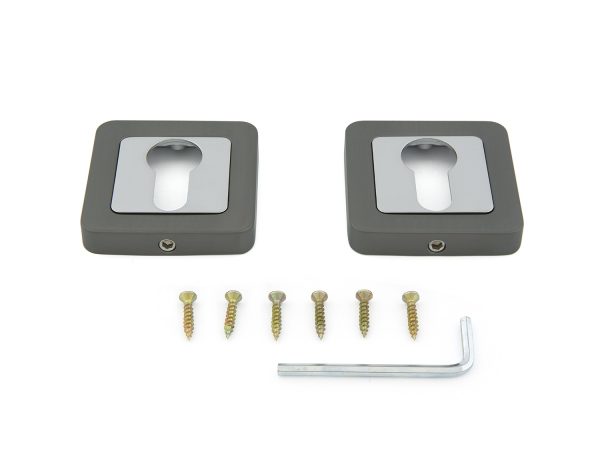 Aluminum alloy cylinder escutcheon with mounting screws and hex key