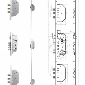 3-Point Interconnected Mortise Lock Body with Roller Latch