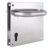 31.S9902-3 Stainless Steel Lever Handle on Backplate for Mortise Locks