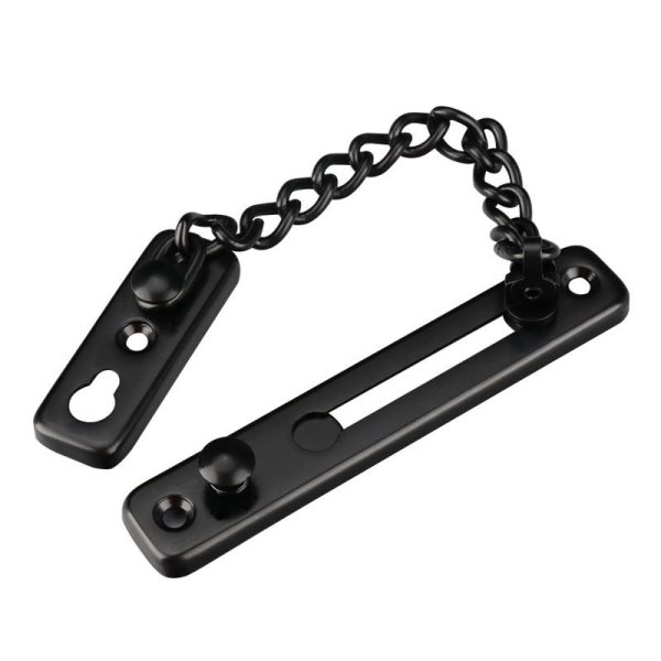 Stainless steel door security chain with 160 mm chain and mounting plates