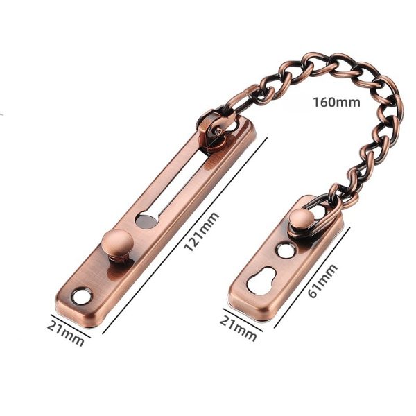 Stainless steel door security chain with 160 mm chain and mounting plates