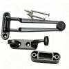 Zinc alloy door guard with hinged security arm and mounting bracket