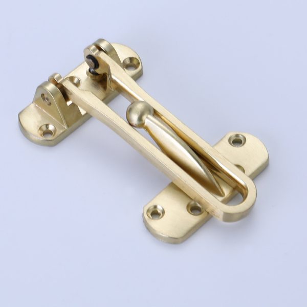 Zinc alloy door guard with hinged security arm and mounting plates