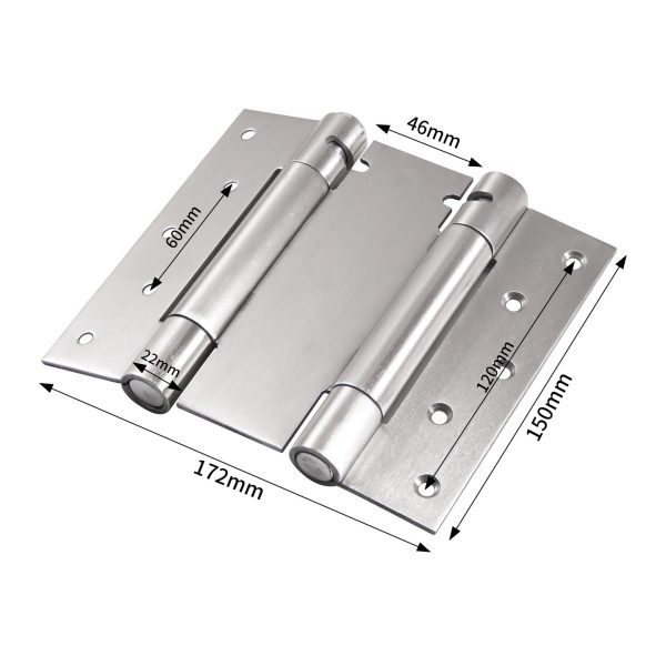 Stainless Steel Double-Action Hinge self-closing and spring-loaded