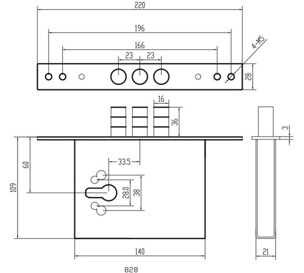 257 Mortise Lock Body for Turkish Steel Doors