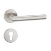 Stainless Steel Lever Handle on Rose with Euro Profile Escutcheon