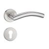 Stainless Steel Lever Handle on Rose with Euro Profile Escutcheon