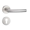 Stainless Steel Lever Handle on Rose with Euro Profile Escutcheon